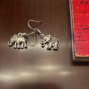Silver Elephant Earrings